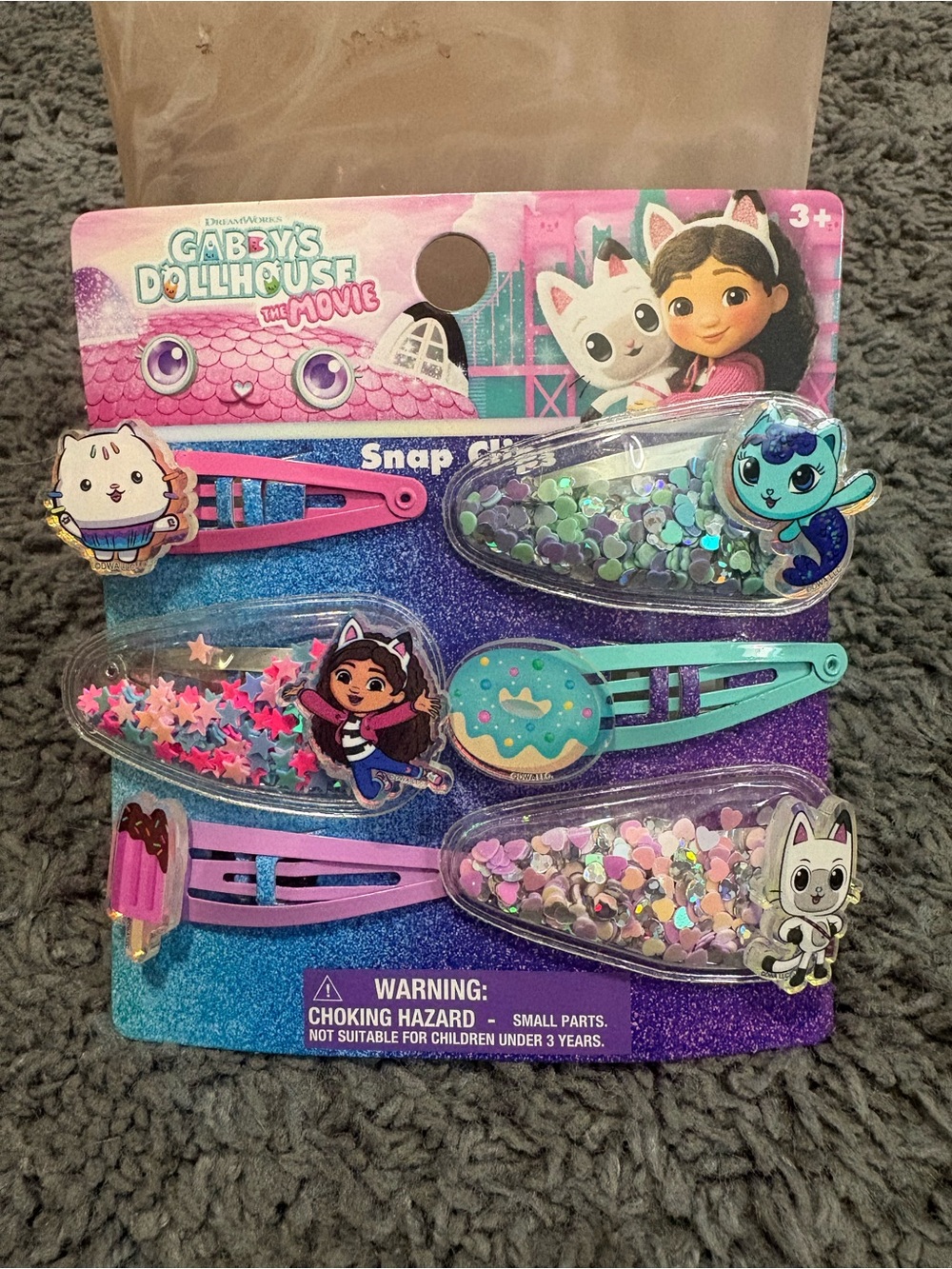 NWT Gabby’s Dollhouse The Movie hair snap clips